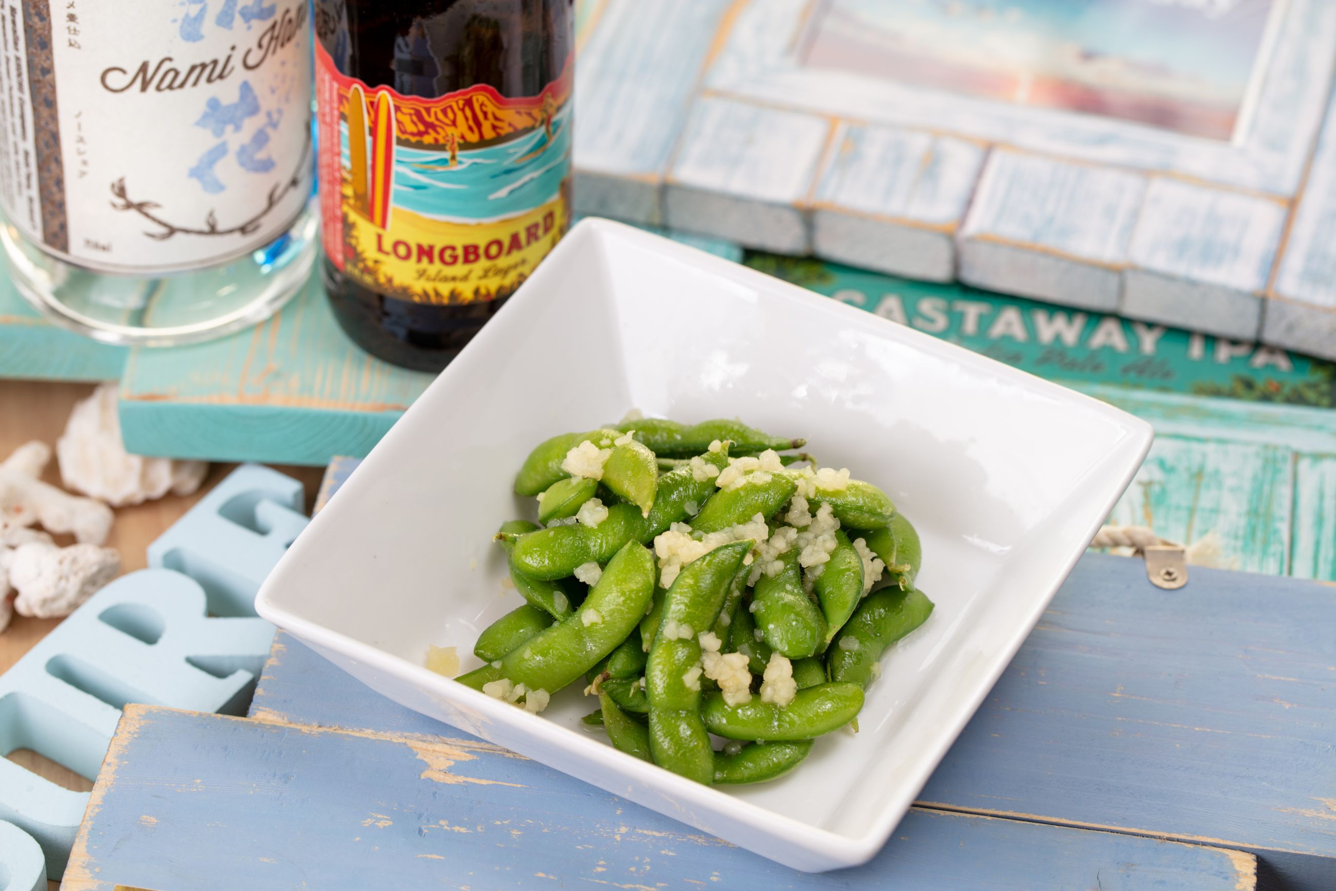 ハワイアンカフェ愛知、オノハワイアンのガーリック枝豆